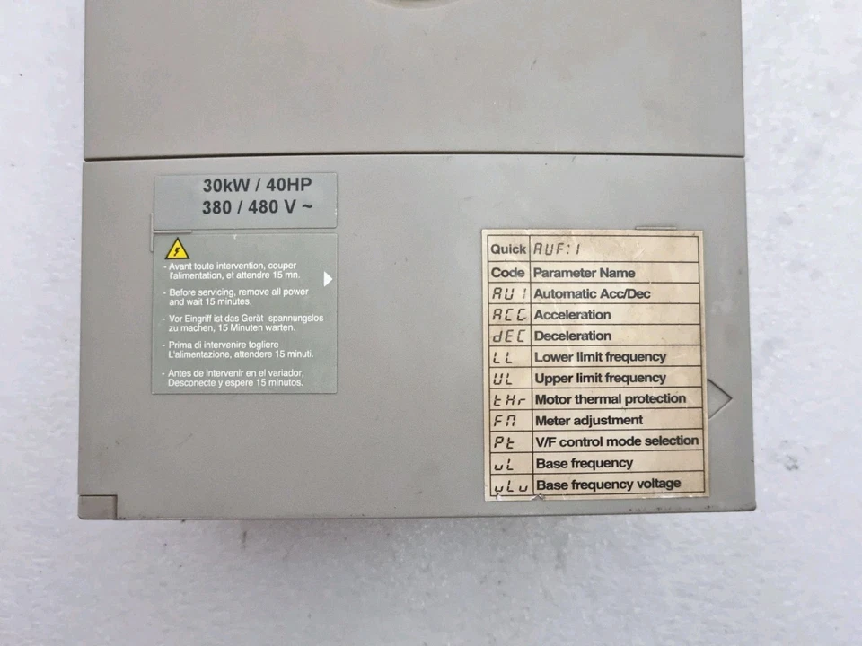 Schneider Electric Altivar 21 ATV21 HVAC VFD Front Panel Door Cover 30Kw 40HP